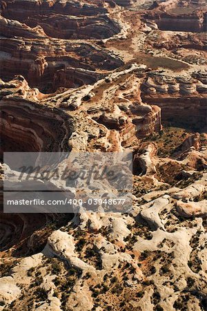 Aerial view of gorge in Canyonlands National park, Utah.