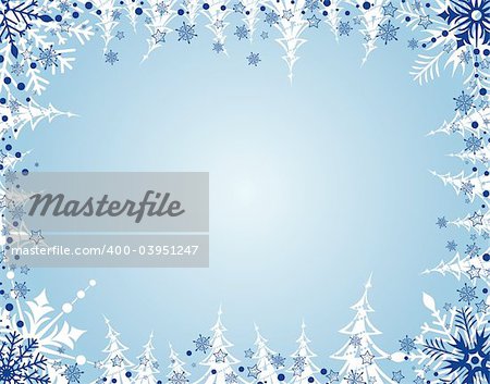 Abstract christmas frame with snowflakes, element for design, vector illustration