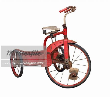 An Old trike isolated with clipping path