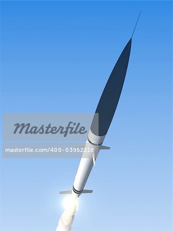 3d rendered illustration of a launched missile