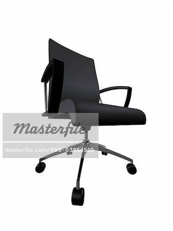 3d rendered illustration of a black leather chair