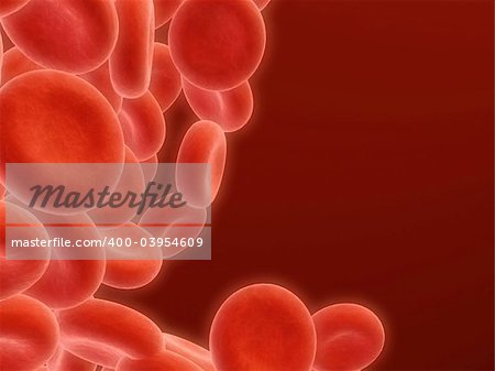 3d rendered close up of many streaming red blood cells