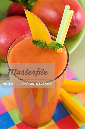 Mango strawberry smoothie