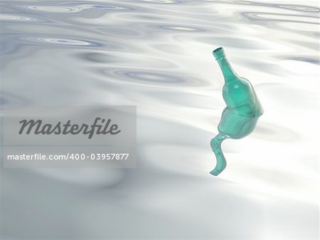 green bottle in the ocean