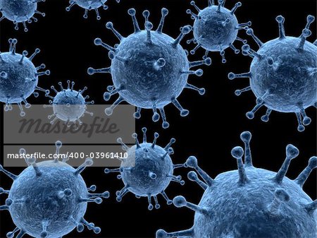 3d rendered close up of isolated viruses