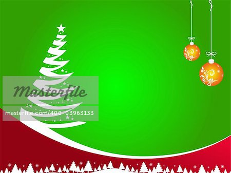 Abstract vector of Red winter background with Christmas tree, illustration