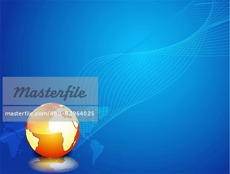 Blue vector illustration abstract background with globe