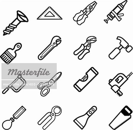 A vector series set of tool icons