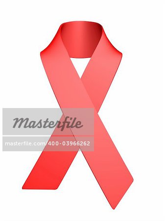 3d rendered illustration of a red aids slip knot