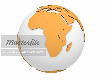 3d rendered illustration of an orange and white globe