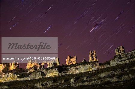 Mountains Orbaneja Castle night with the stars