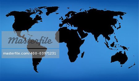 illustration of world map on blue background