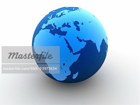 3d rendered illustration of a blue globe