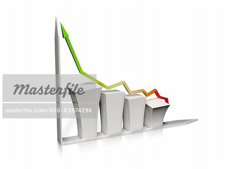3d scene of business graphics in the manner of histograms