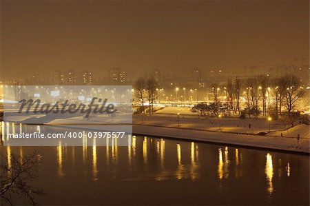 Krakow at night from Wawel Hill