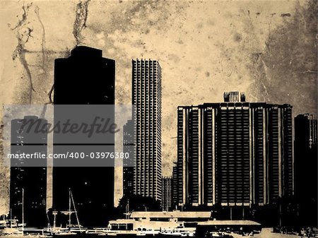 View of Chicago skyline from Lake Michigan