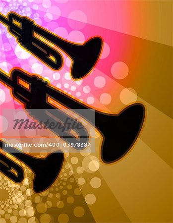 Trumpet illustration- Night club background