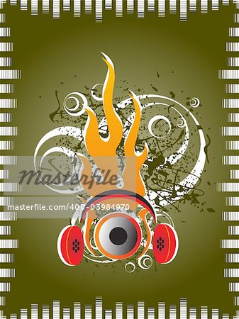 Dj's steroe headphones on a grunge floral vector illustration background Dj's steroe headphones on a grunge floral vector illustration background