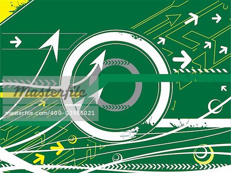 vector illustration of hi-tech grunge arrows on abstract background