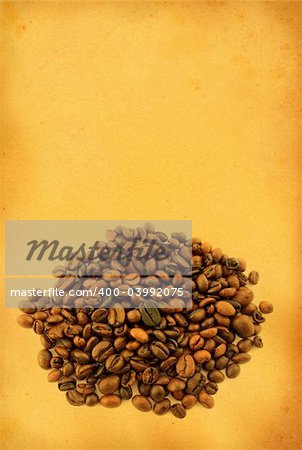 coffee beans with retro copy space