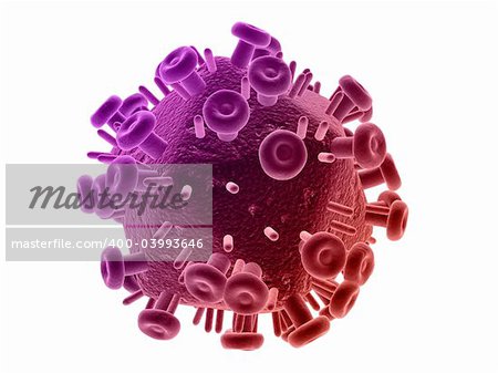 3d rendered illustration of an isolated hiv virus
