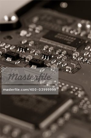 Electronic circuit board. Macro photo. Great details !