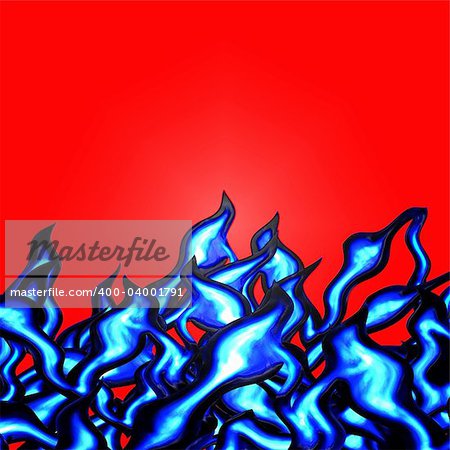 Abstract composition of water danger and fire.