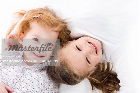 two little girls being best friends