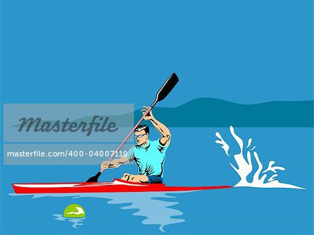 Illustration on kayaking