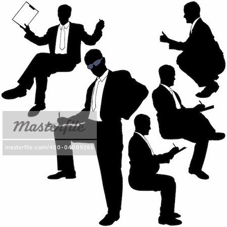 Business Silhouettes 14 - Management Signs - illustrations as vector.