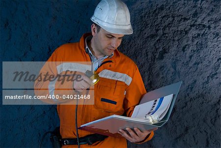 Engineer checking the plan stock photo