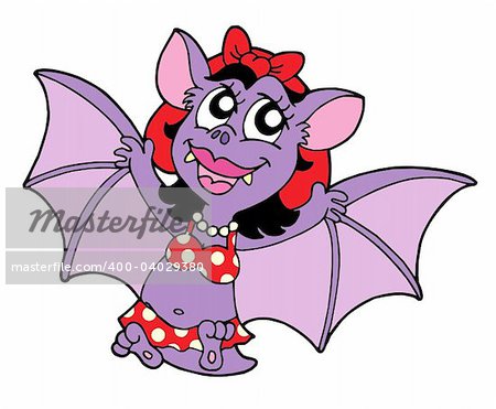 Bat woman in fly - vector illustration.