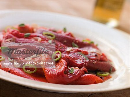 Marinated Roasted Capsicum with Garlic and Chili