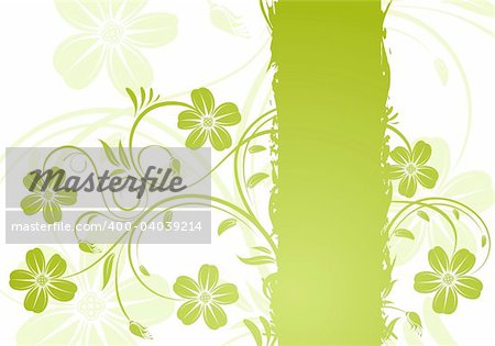 Grunge floral frame, element for design, vector illustration