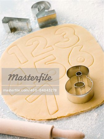 Cutting out Number Shape Biscuits