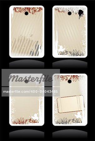 Set of vector beige grunge labels with copy-space