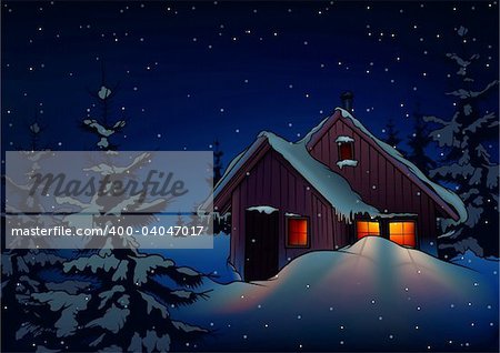 Snowy Christmas 2 - background illustration as vector