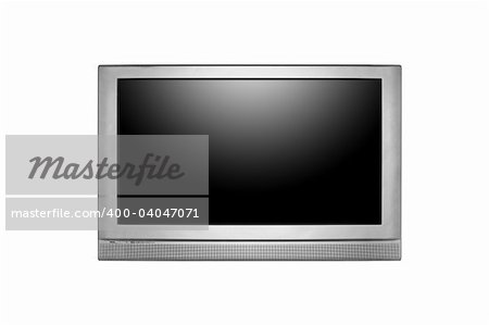 Large Screen Television Isolated With Empty Black Screen Insert Your Own Design
