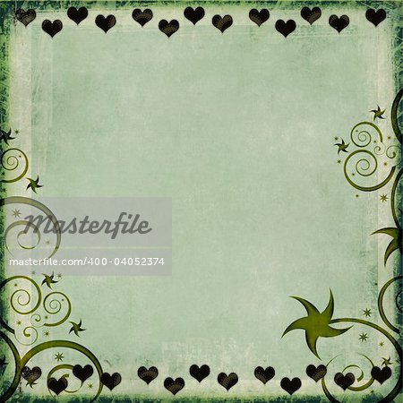grungy/distressed backdrop with sweetheart border