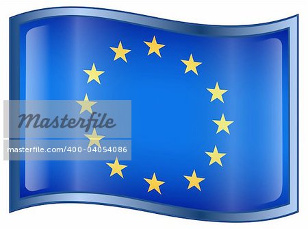 Europe Flag Icon, isolated on white background.  Vector - EPS 9 format.