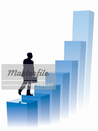 Businessman in a hurry, conceptual business illustration.