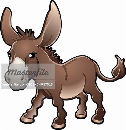 A vector illustration of a cute donkey