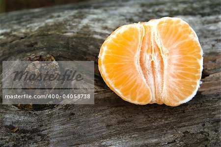 Mandarin on wood