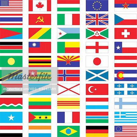 50 vector flags - vector illustration