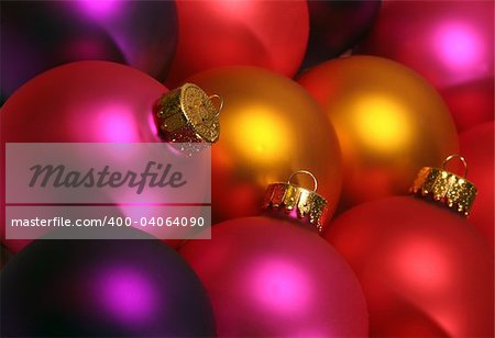 Colorful vintage xmas decorations