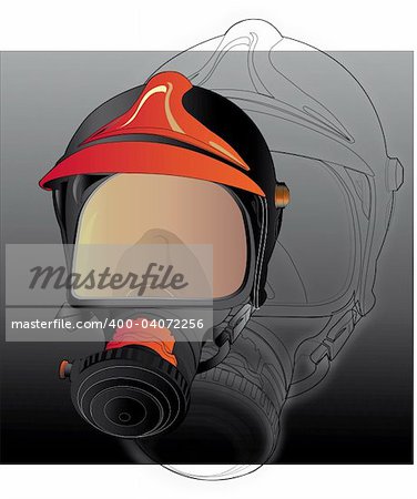 vector of firefighter gas mask