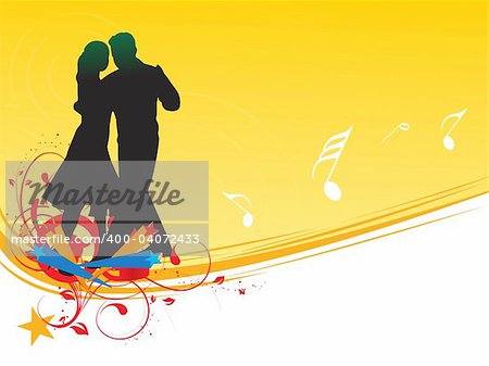 music background with dancing couple, wallpaper