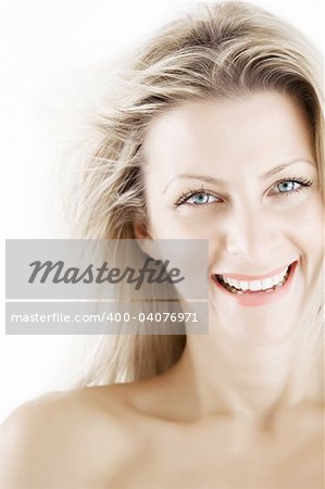 portrait of smiling female,skin retouched