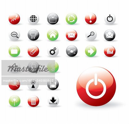 set of colorful vector web buttons