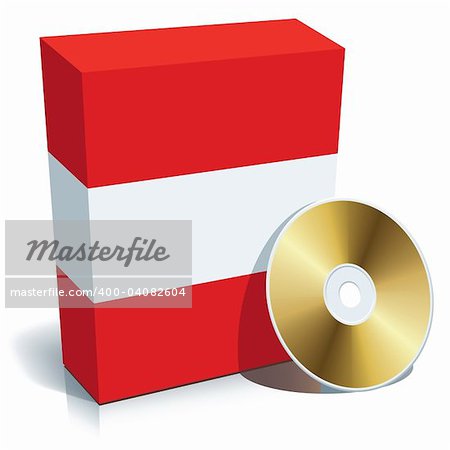 Austrian software box with national flag colors and CD.
